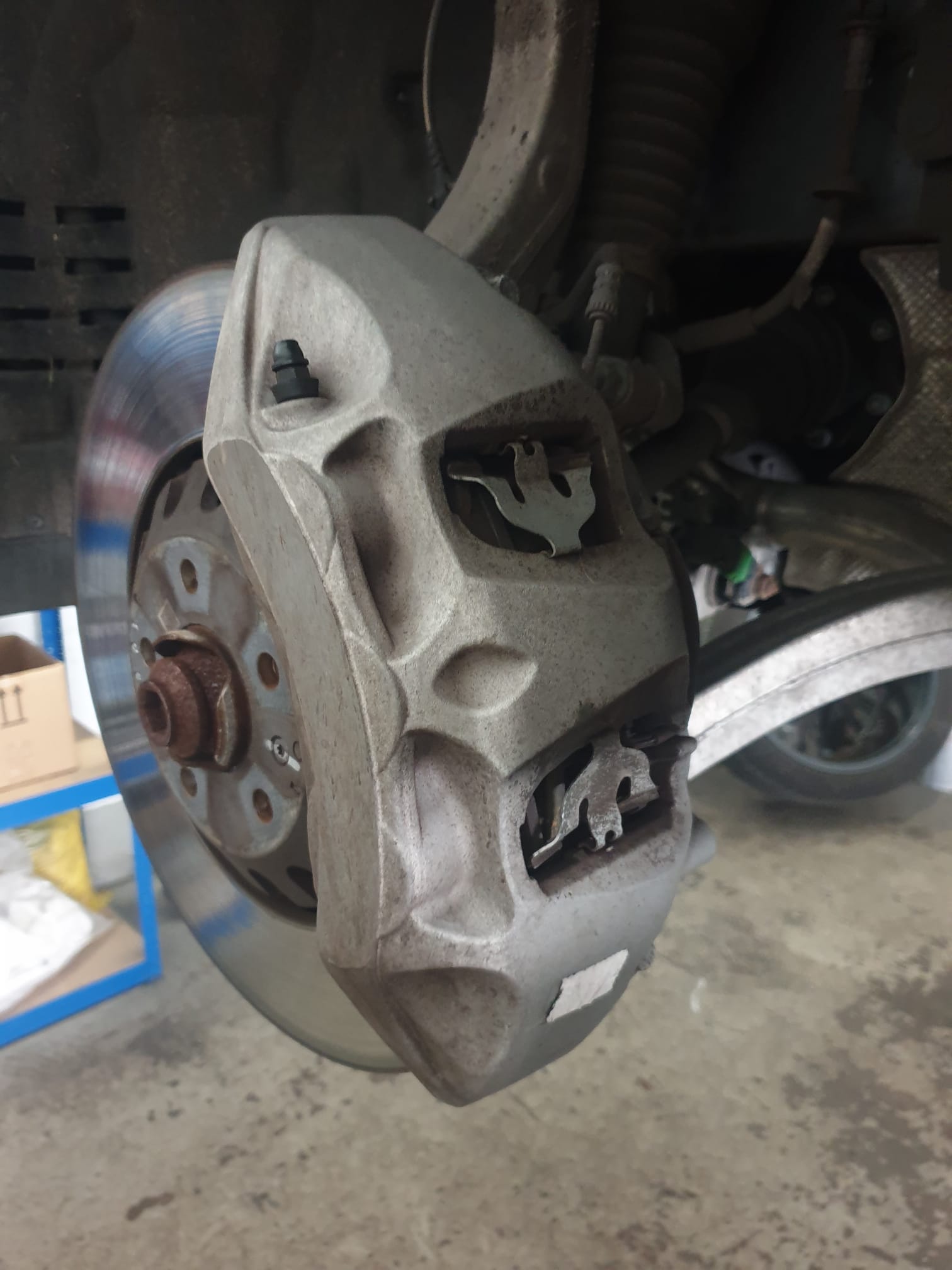 before brake caliper painting