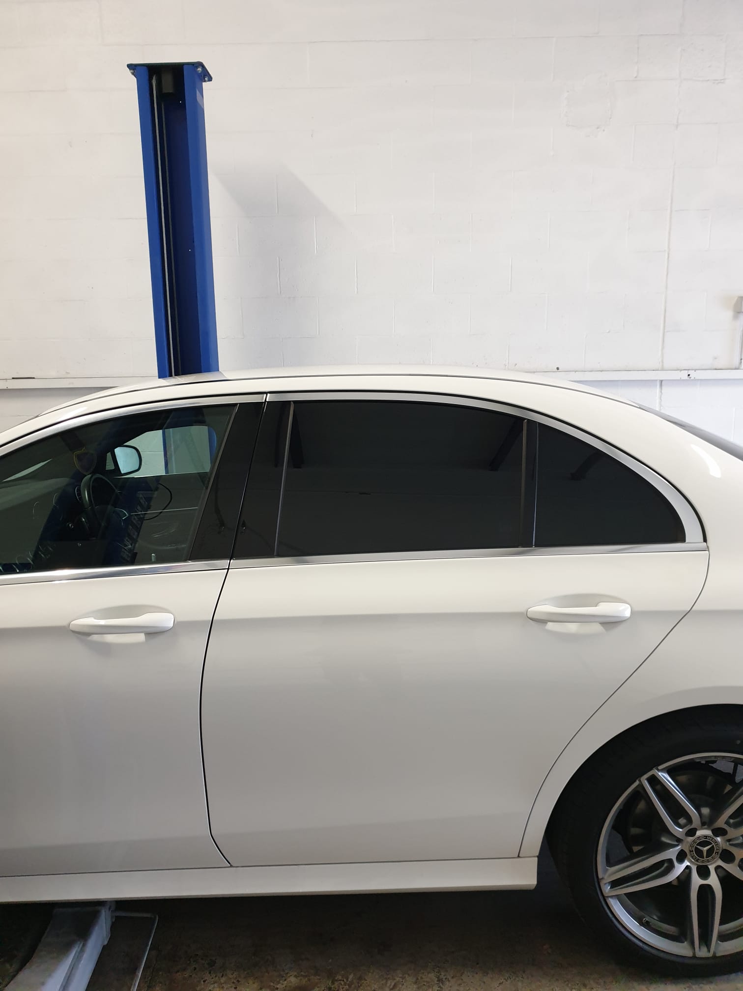 White car after window tinting
